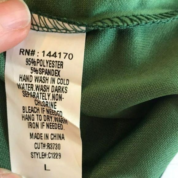 New And Next Womans Young Contemporary‎ Vneck Business Office Green Blouse Large - Picture 6 of 7